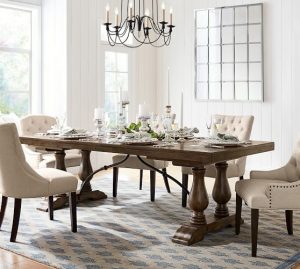 Lorraine Extending Dining Table, Rustic Brown | Pottery Barn