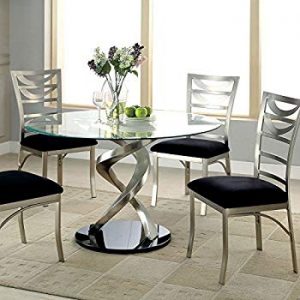 Amazon.com - 247SHOPATHOME IDF-3729T-5PC Dining-Room-Sets, Silver