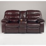 Rourke - Burgundy Double Reclining Loveseat W/ Console Signature