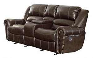 Amazon.com: Homelegance 9668BRW-2 Double Glider Reclining Loveseat