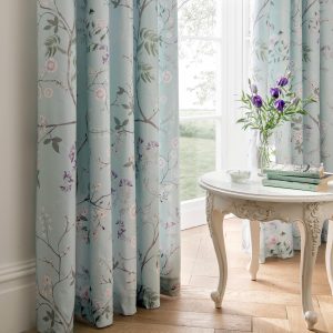 Dorma Maiya Duck Egg Lined Pencil Pleat Curtains | Dunelm