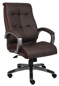 Boss Executive High Back Black or Brown Leather Plus Office Chair