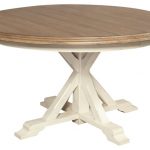Coastal Beach White Oak Round Expandable Dining Table 54