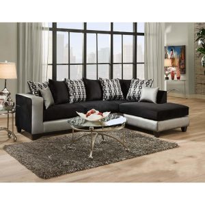 Shop Sofa Trendz Darlene Two-Tone Black Fabric Sectional Sofa - Free