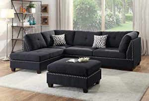 Amazon.com: Modern Contemporary Polyfiber Fabric Sectional Sofa and