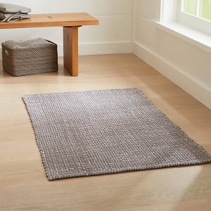 Della Grey Cotton Flat Weave Rug | Crate and Barrel