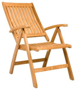 Marley Reclining Folding Chair - Outdoor Teak - Contemporary