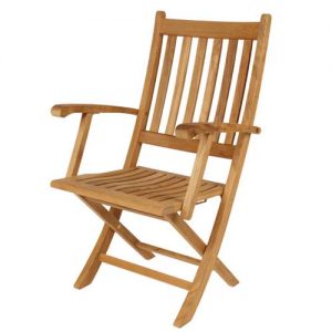 Ascot Folding Teak Armchair by Barlow Tyrie