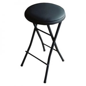 Folding Vinyl Counter Stool Black - Plastic Dev Group : Target