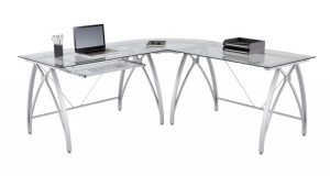 Realspace Vista L Shape Computer Desk Silver - Office Depot