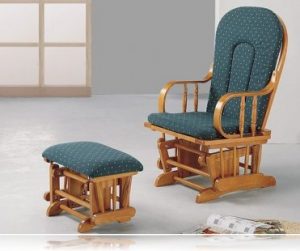 Country Oak Glider Rocker / Ottoman, Rocking Chairs Coaster 4543