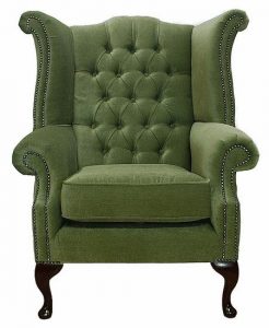 Albury Wing Chair Sage Green, Leather Sofas, Traditional Sofas