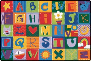 KIDSoft Toddler Alphabet Blocks Rug | Alphabet Area Rug for Kids