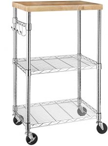 Amazon.com: AmazonBasics Microwave Cart on Wheels, Wood/Chrome: Home