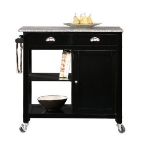 Better Homes & Gardens Kitchen Cart, Black/Granite Top - Walmart.com