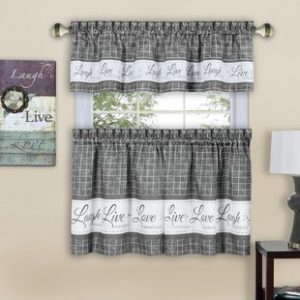 Gray & Silver Kitchen Valances & Kitchen Curtains You'll Love | Wayfair