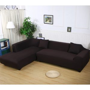 Sofa Covers L Shape,2pcs Polyester Fabric Stretch Slipcovers for