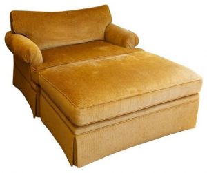 Large Chenille Club Chair and Ottoman - $4,149 Est. Retail - $1,245