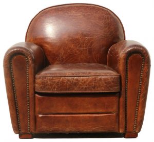 Pasargad Genuine Leather Paris Club Chair - Transitional - Armchairs