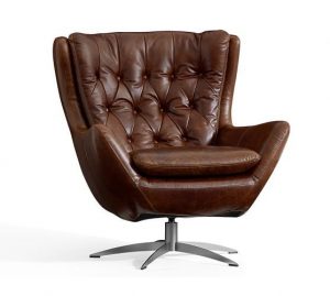 Wells Leather Swivel Armchair | Leather Club Chairs & Leather Chairs