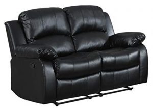 Amazon.com: Homelegance Double Reclining Loveseat, Black Bonded