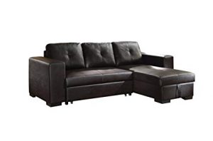 Amazon.com: ACME Lloyd Black Faux Leather Sectional Sofa with