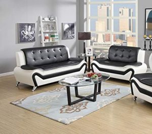 Amazon.com: US Pride Furniture 2 Piece Modern Bonded Leather Sofa