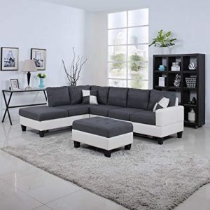 Amazon.com: Classic Two Tone Large Linen Fabric and Bonded Leather