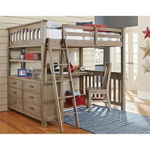 Amazon.com: NE Kids Highlands Full Loft Bed with Desk in Driftwood