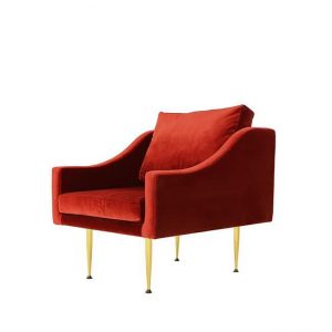 Florence D - Modern Lounge Armchair - Curved Arms - Velvet u2013 Organic