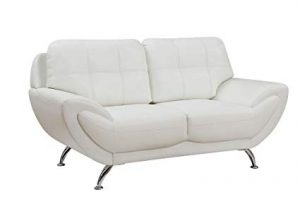 Amazon.com: Reanna White Breathable Leatherette Loveseat by