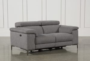 Talin Grey Power Reclining Loveseat W/Usb | Living Spaces