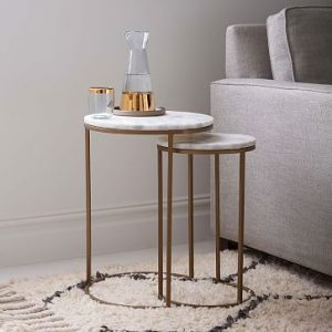 Marble Round Nesting Side Table (Set of 2) | west elm