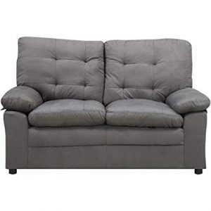 Amazon.com: Microfiber Gray Loveseat, This Comfortable Grey Loveseat