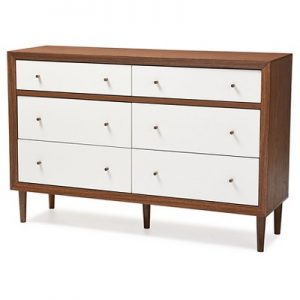 Harlow Mid-Century Modern Scandinavian Style Wood 6-Drawer Storage