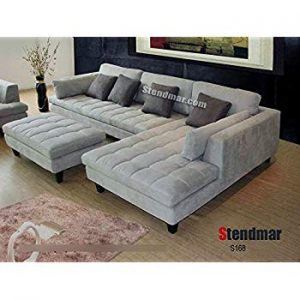 Amazon.com: 3pc Contemporary Grey Microfiber Sectional Sofa Chaise