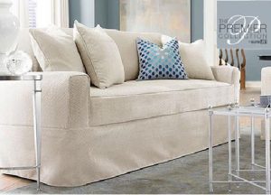 Sure Fit Acadia Separate Seat Petiti Sofa Slipcover - Oyster