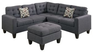 4-Piece Modular Sectional Sofa and Ottoman - Transitional - Living