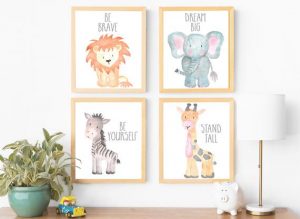 Safari Nursery Decor Wall Art Print Set of 4 Nursery Art Set | Etsy