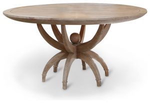 Atticus Coastal Beach White Oak Contemporary Round Dining Table