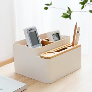 Bamboo Desk Sundry Box Office Desk Stationery Rack Desk Accessories