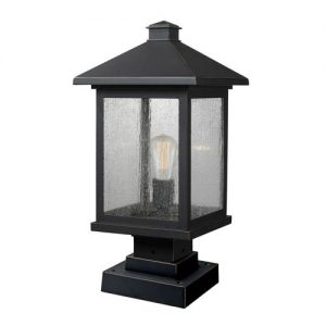 Z Lite Portland Oil Rubbed Bronze 19 Inch One Light Outdoor Pier