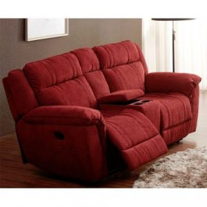 Cranberry Microfiber Power Reclining Loveseat - K-Motion | furniture