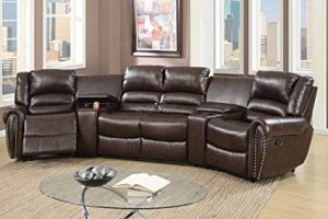 Amazon.com: 5pcs Brown Bonded Leather Reclining Sofa Set Home