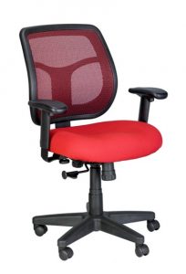 Eurotech Apollo Red Mesh Back Office Chair with Bright Red Fabric