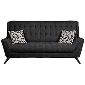 Amazon.com: Natalia Retro Sofa with Flared Arms Black: Kitchen & Dining