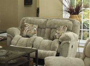 Tundra Rocking Reclining Loveseat in Sage Fabric Upholstery by