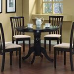 Amazon.com - 5 Pc Round Dining Table 4 Chairs Chair Set Cappuccino