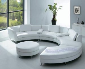 round white leather sectionals |  Rounded Sofa Interior with Off