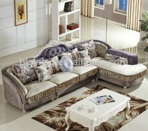 Cloth Living Room Sofa Set,Wood Frame Corner Sofa,Post-modern